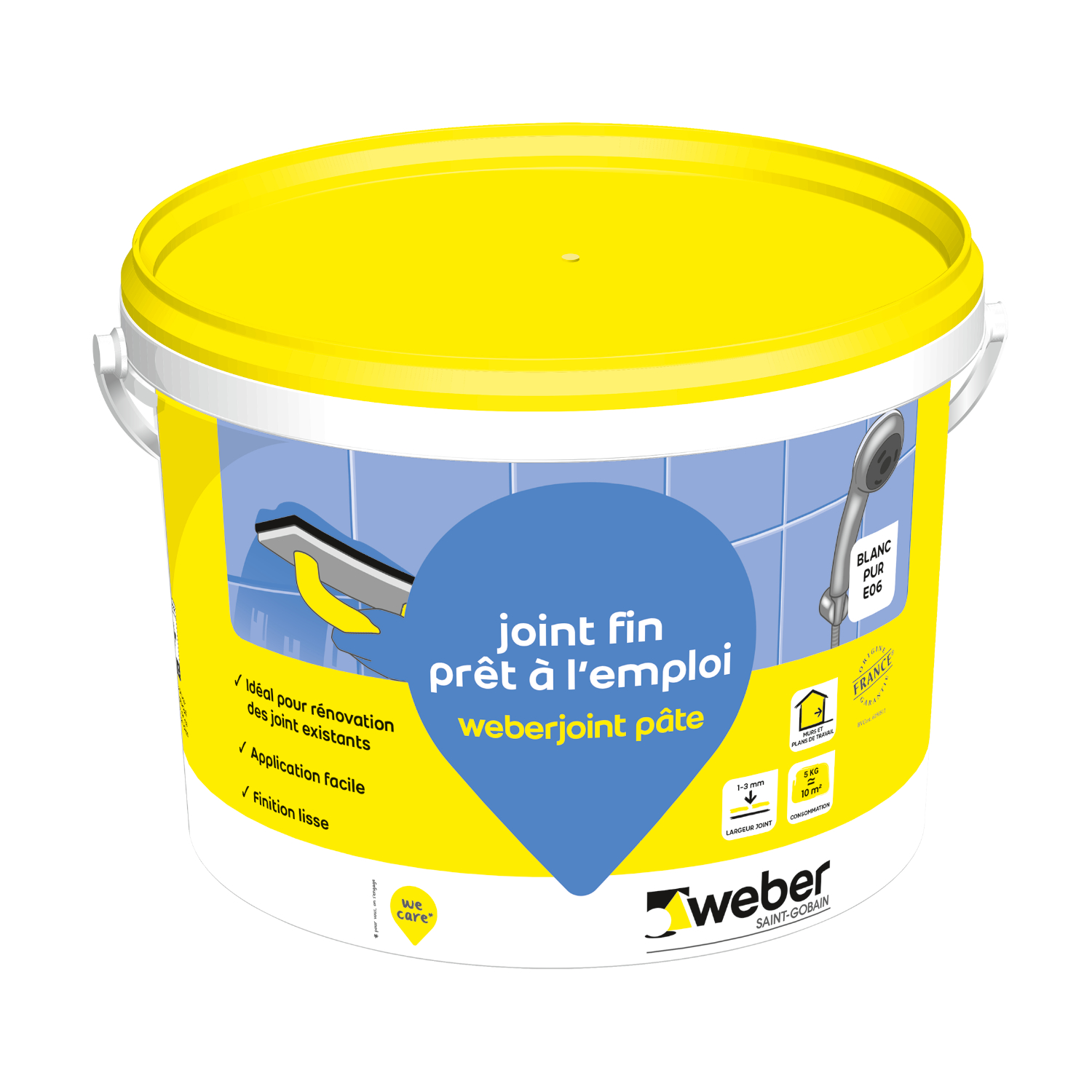 Mortier Pour Joint De Carrelage Fin Idéal Murs Et Plans De Travail, 5Kg, Weberjoint Pâte 10 weber